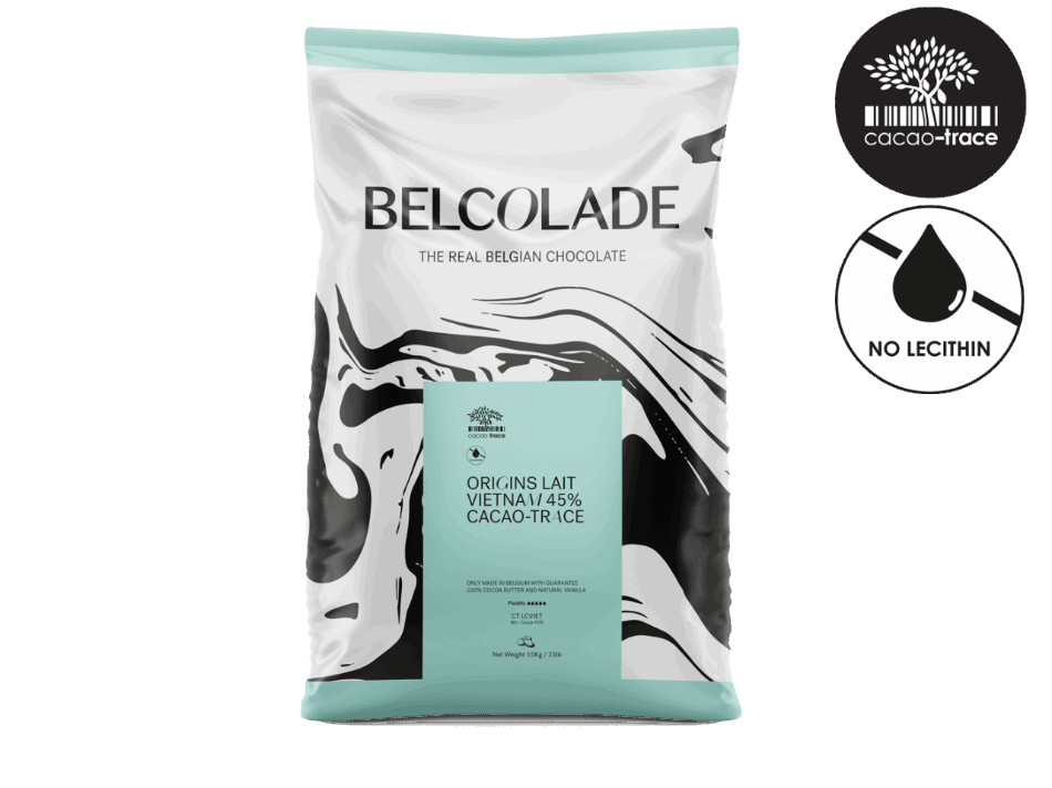 Belcolade Origins-chocolade Origins Lait Vietnam 45 Cacao-Trace 1 kg Belcolade Origins Vietnam 73%/Bestel eenvoudig online/Anisana